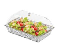 Vassoi per cibo per feste, porta snack, 41,5 x 25 cm, vassoi da portata con scomparti e coperchio, per ristorante, cucina, preparazione, vacanze, eventi, festival, compleanni