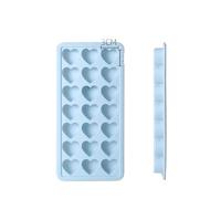 Vassoi per cubetti di ghiaccio a forma di cuore con coperchi per congelatore, stampi in silicone a 21 fori