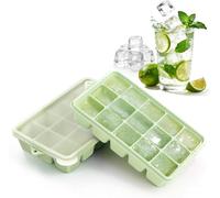 Vassoi per cubetti di ghiaccio in silicone con coperchio, 30 cubi, stampi in silicone a rilascio facile, riutilizzabili e impilabili, per congelatore, vassoi per cubetti di ghiaccio coperti per
