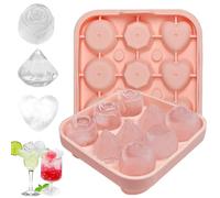 Vassoi Per Cubetti Di Ghiaccio In Silicone Con Coperchio, Stampo Per Ghiaccio, Formine Cubi Ghiaccio Silicone per Cocktail, Whisky, Vino, Frutta, Puree di Frutta, Gelati (B)