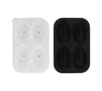 Vassoi per cubetti di ghiaccio in silicone da 2 pezzi Forme divertenti |Ghiaccio a sfera a fusione lenta per whisky/cocktail |Vassoio in silicone flessibile a rilascio facile per (Rugby)