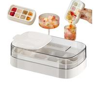 Vassoi per cubetti di ghiaccio per congelatore con coperchio | Stampo a 8 scomparti a pressione - facile sformato, feste, casa, cucina, campeggio, picnic, riunione familiare