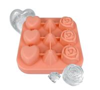 Vassoi Per Ghiaccio A Forma Di Cuore Con Coperchio, Stampo A Forma Di Cuore | Vassoio in silicone per stampi per ghiaccio a cubo, 9 cavità facili da sganciare per cucinare, whisky, caffè, succo, succo