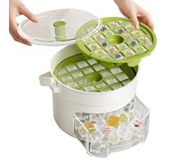 Vassoi per ghiaccio congelatore, con coperchio, design a pressione, per cucina, campeggio, picnic, riunioni, vita quotidiana