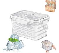 Vassoi per ghiaccio per congelatore con coperchio e bidone, per ghiaccio a rilascio facile, contenitore in plastica per congelatore, stampi per ghiaccio, per frutta, soda, cocktail, whisky, caffè