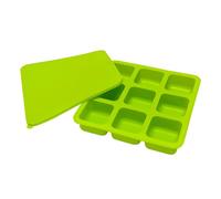 Vassoi per ghiaccio per congelatore, contenitore riutilizzabile in silicone con coperchio a 9 cavità, stampo quadrato per cubetti di ghiaccio, per cocktail, whisky, cucina, feste, bar, campeggio
