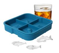 Vassoi Per Ghiaccio - Stampini Squalo Animale In Silicone | 4 Cavità Per Bevande Vino Cocktail Gelatina Ideale Per Occasioni Speciali Feste Compleanno Spiaggia Natale Halloween Raduni Barbecue