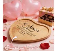 Vassoi per gioielli personalizzabili, vassoi ricordo per la festa della mamma, scatole per gioielli in bambù a forma ovale e a forma di cuore per sorelle - perfetti come regalo per una sorella con un 