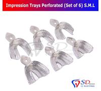 Vassoi per impressioni dentali blocco cerchio traforato 6 pezzi SET S.M.L sup...