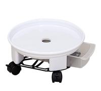 Vassoi per piante in plastica con ruote universali, 30 cm, mantengono pavimenti e tavoli puliti, uso interno/esterno, leggeri, vassoi bianchi per una facile