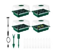 Vassoi per Piante - Kit per piantine a 12 Celle, Vassoio di propagazione della Luce LED Regolabile con Timer Controller e Cupola 'umidità per la germinazione dei Semi e Giardinaggio Indoor