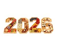 Vassoi per servire cibo - Numeri riempibili 2026 Forniture per feste | Vassoio da portata per salumi decorazione da tavola per verdure, snack, caramelle, torte, ciambelle, pane, dessert, formaggio