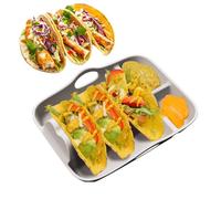Vassoi Per Servire I Tacos - Riutilizzabili, Multi-Sezione Con Scomparti Per Salse, Impilabili | Vassoi Divisi Resistenti Per Campeggio, Cucina Di Casa, Feste E Taco Tuesday