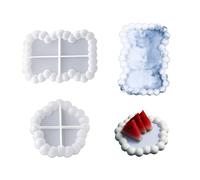 Vassoi per Stampi in Silicone a Bolle, Sottobicchiere in Silicone Stampi in Resina Epossidica per Stampaggio in Calcestruzzo per Sottobicchieri Portacandele (Welle + Fünfeck)