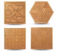 Vassoi Puzzles, Hard Difficult Wooden Jigsaw Puzzles for Adults, Impossible Reverse Thinking Puzzle, Creative Irregular Design for Brain Training & Gift (4 pezzi)