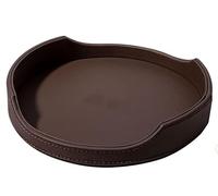 Vassoi. Vassoio da comodino in pelle con scatola di dadi, portachiavi, porta monete, orologi e caramelle, vassoio decorativo for il trucco, organizer da scrivania(Coffee Color)