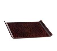 Vassoio 34 X 24 CM Legno Pianoforte Foglia Argento Marrone Punti : Con Colore
