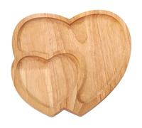 Vassoio a forma di cuore, piastra a forma di cuore in legno che serve vassoio romantico a cuore carcatore 2 scompartimento 9.1x8.7 nel piatto del cuore per il matrimonio a lume di candela a lume di c