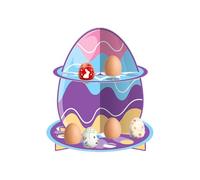 Vassoio a più livelli per uova di Pasqua - Design in cartone colorato, decorazione da tavolo per le vacanze, decorazione per la festa di Pasqua, materiale leggero e robusto con facile montaggio