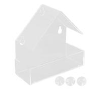 Vassoio acrilico per mangiatoia per uccelli da finestra con ventosa per l'osservazione del giardino