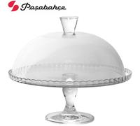 VASSOIO ALZATINA PER TORTA IN VETRO CUPOLA DA 32 CM CON PIEDE SET PATISSERIE