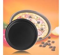 Vassoio antiaderente per forno a microonde, per pizza e pizza, forma rotonda, in acciaio al carbonio, per cuocere pizza, carne, pesce, pollo, diverse dimensioni (A)