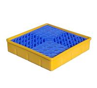 Vassoio antigoccia ad alte prestazioni per fusti, coppa dell'olio modulare a prova di perdite, elevata capacità portante, piattaforma in plastica rimovibile per magazzini e fabbriche