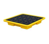 Vassoio antigoccia Giallo e Nero: Un Vassoio modulare in plastica con Design Antiscivolo, Adatto per cucine e Piani di Lavoro. Misura 33,5 cm x 33,5 cm x 5,5 cm ed è Ideale per riporre secch