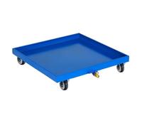 Vassoio antigoccia industriale in metalloPiattaforma modulare raccolta olio con pulegge 65x65x15 cm blu contenimento fuoriuscite per carrello elevatore Design antigoccia