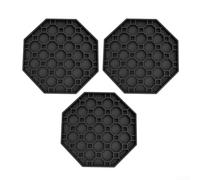 Vassoio antigoccia ottagonale in plastica ABS, 15,2 cm, per servizio di caffè e tè, design compatto salvaspazio per l'organizzazione del piano di lavoro (nero)