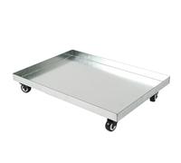 Vassoio antigoccia resistente, 80 x 50 cm, in acciaio, a prova di perdite, per condizionatori d'aria e piante da interno, versatile, con rulli, robusto lavabo per una drage ottimale