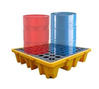 Vassoio antigoccia rimovibile e piattaforma di stoccaggio a tamburo, sistema di raccolta modulare con superficie antiscivolo e scarico, ideale per soluzioni di stoccaggio nel seminterrato (122 x 62 x