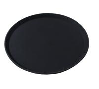 Vassoio Antiscivolo da Bar Rotondo 41 cm Superficie Gommata Professionale Nero