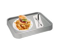Vassoio APS Fast Food set di 4, infrangibile e lavabile in lavastoviglie, Made in Germany, 53 x 32,5 cm, altezza 2 cm (GN 1/1), grigio