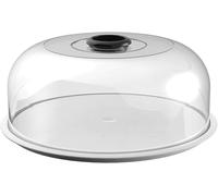 Vassoio Bar Porta Torta Chiuso con cupola trasparente rotondo D34 bianco a servi