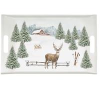 Vassoio Bianco Foresta Bosco Invernale Rettangolare 47x31cm Melamina EASY LIFE