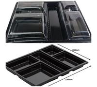 VASSOIO buffet a 5 scomparti con 4 coperchi separati-25 pezzi