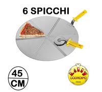 VASSOIO CACCIAPIZZA DM.45 6-PORZIONI LILLY CODROIPO ACCIAIO INOX PROF 5 2024