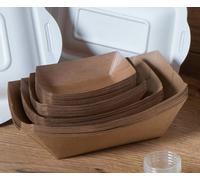 Vassoio carta kraft riciclabile per alimenti, barchette finger food rettangolari
