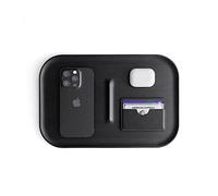 Vassoio Catchall in legno di noce edc organizer da scrivania comodino organizer da uomo (Legno nero)