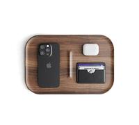 Vassoio Catchall in legno di noce edc organizer da scrivania comodino organizer da uomo (Noce)