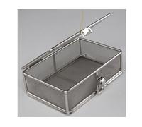 Vassoio chirurgico in rete da 0,08 pollici, sterilizzazione in acciaio inossidabile 304, cestello operatorio for strumenti medici con coperchio, vassoio medico(25x17x7cm/9.84x6.69x2.76in)