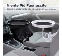 Vassoio Cibo Auto con Braccio Flessibile - Tavolino Clip-on per Pasti in