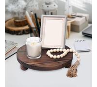 Vassoio con piedistallo in legno Alzata decorativa da cucina per piante da