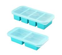 Vassoio congelatore in silicone da 2/3 pezzi con coperchio - Contenitore for alimenti for zuppe, brodo, cubetti di ghiaccio, preparazione dei pasti(2 and 4 grid 2pcs)