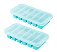 Vassoio congelatore in silicone da 2/3 pezzi con coperchio - Contenitore for alimenti for zuppe, brodo, cubetti di ghiaccio, preparazione dei pasti(6-grid 2pcs)