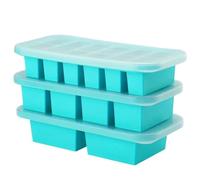 Vassoio congelatore in silicone da 2/3 pezzi con coperchio - Contenitore for alimenti for zuppe, brodo, cubetti di ghiaccio, preparazione dei pasti(3PCS)