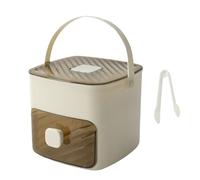 Vassoio congelatore per ghiaccio - ABS PP 16x15,5x14,5 cm | Vassoio per ghiaccio con coperchio con contenitore Creatore portatile di cubi a noleggio a due strati, contenitore per organizer di grande c