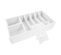 Vassoio Contanti Bianco in Plastica PVC Scomparti per Cassetto | Organizer per Ricevute e Monete, Inserto Compatibile Cassetto, Uso su Banco e Bilancio Domestico