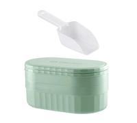 Vassoio Cubetti Ghiaccio in Silicone Multistrato Coperchio, Verde | Impilabile e Salvaspazio, Superficie Antiaderente senza Odore, per Gelatina e Frutta nella Stagione Calda